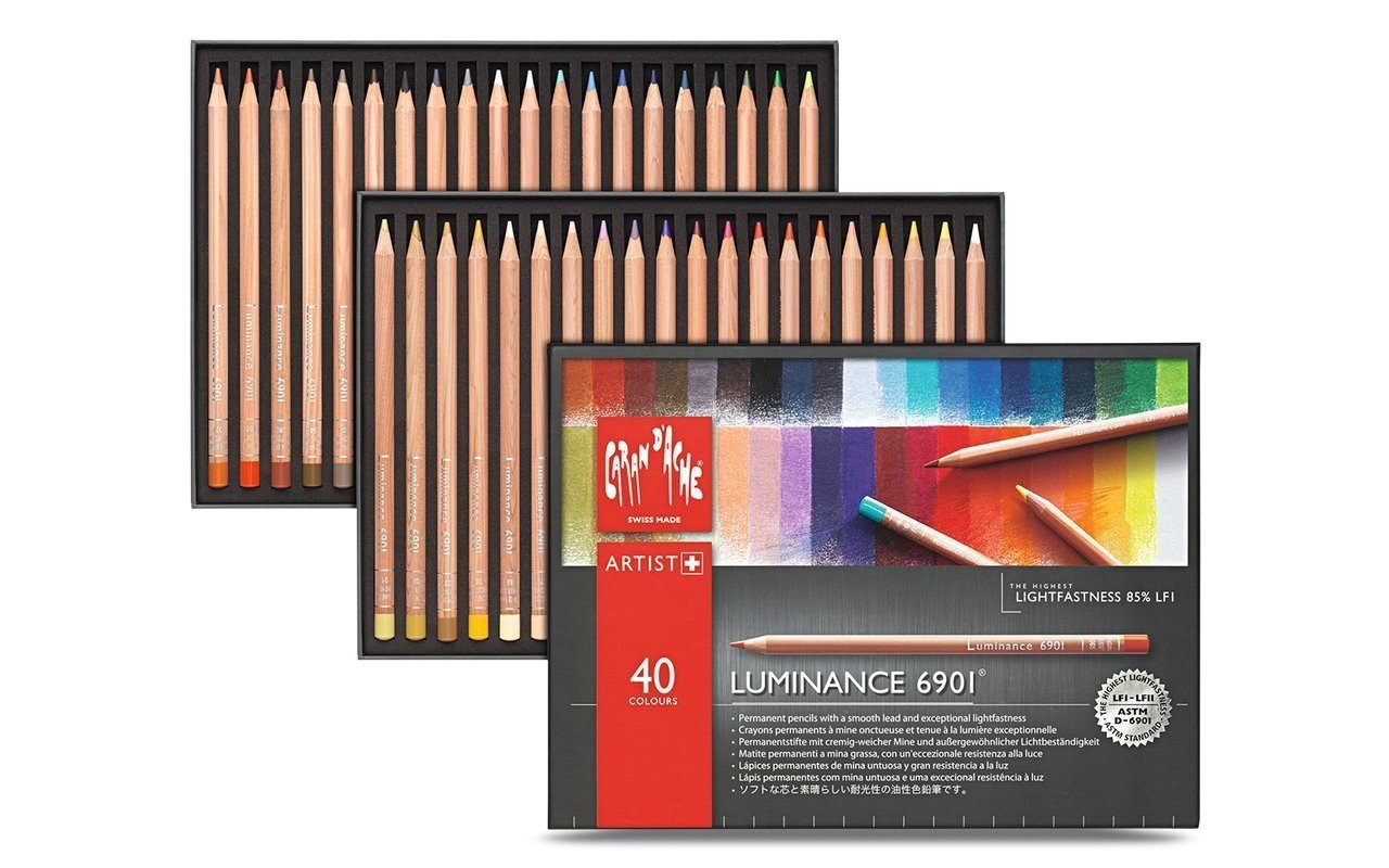 Caran D'Ache Artist Luminance Colour Pencils 40 Shades Box