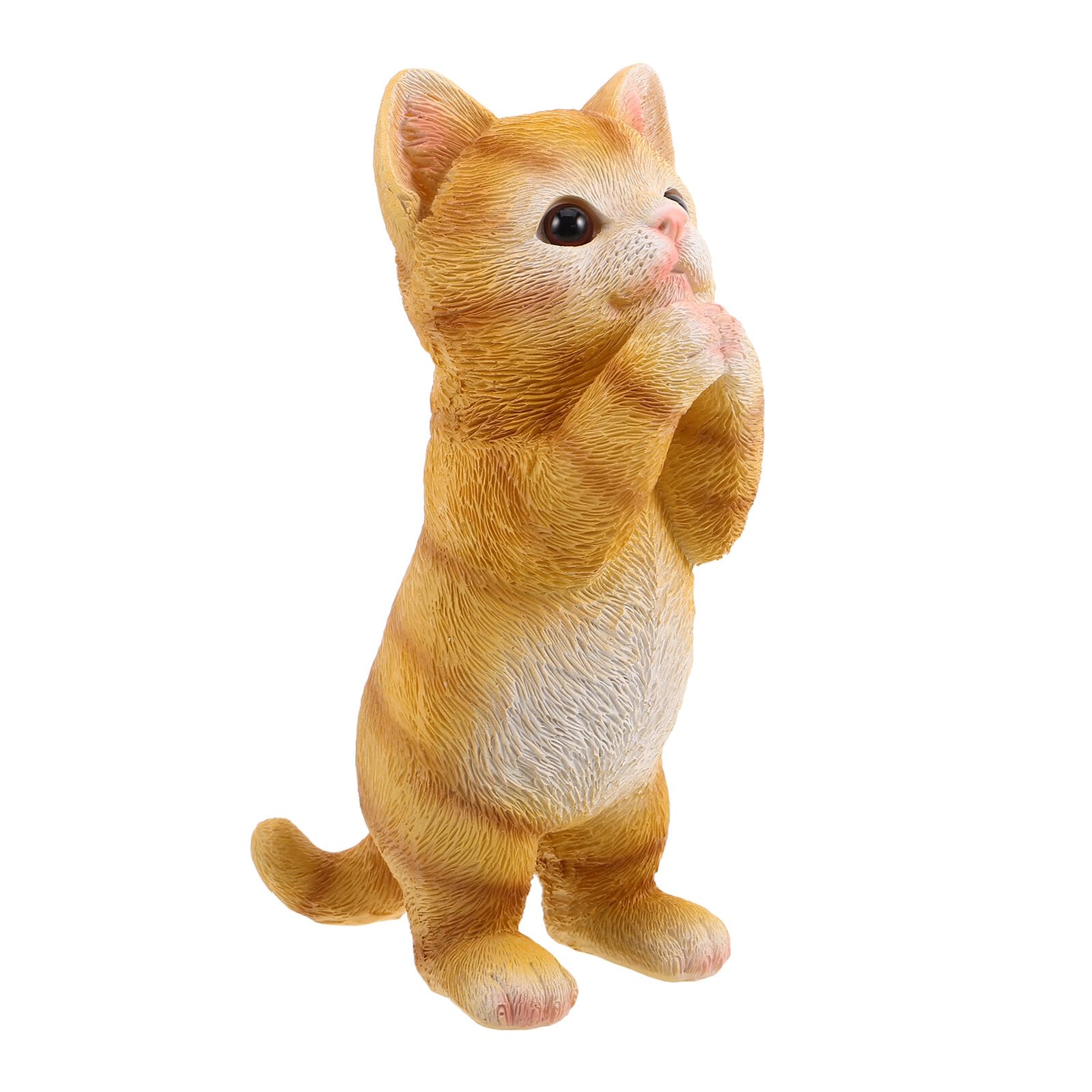 Figurine Chaton de Jardin en Résine Idéale pour Décorer une Pelouse en Été