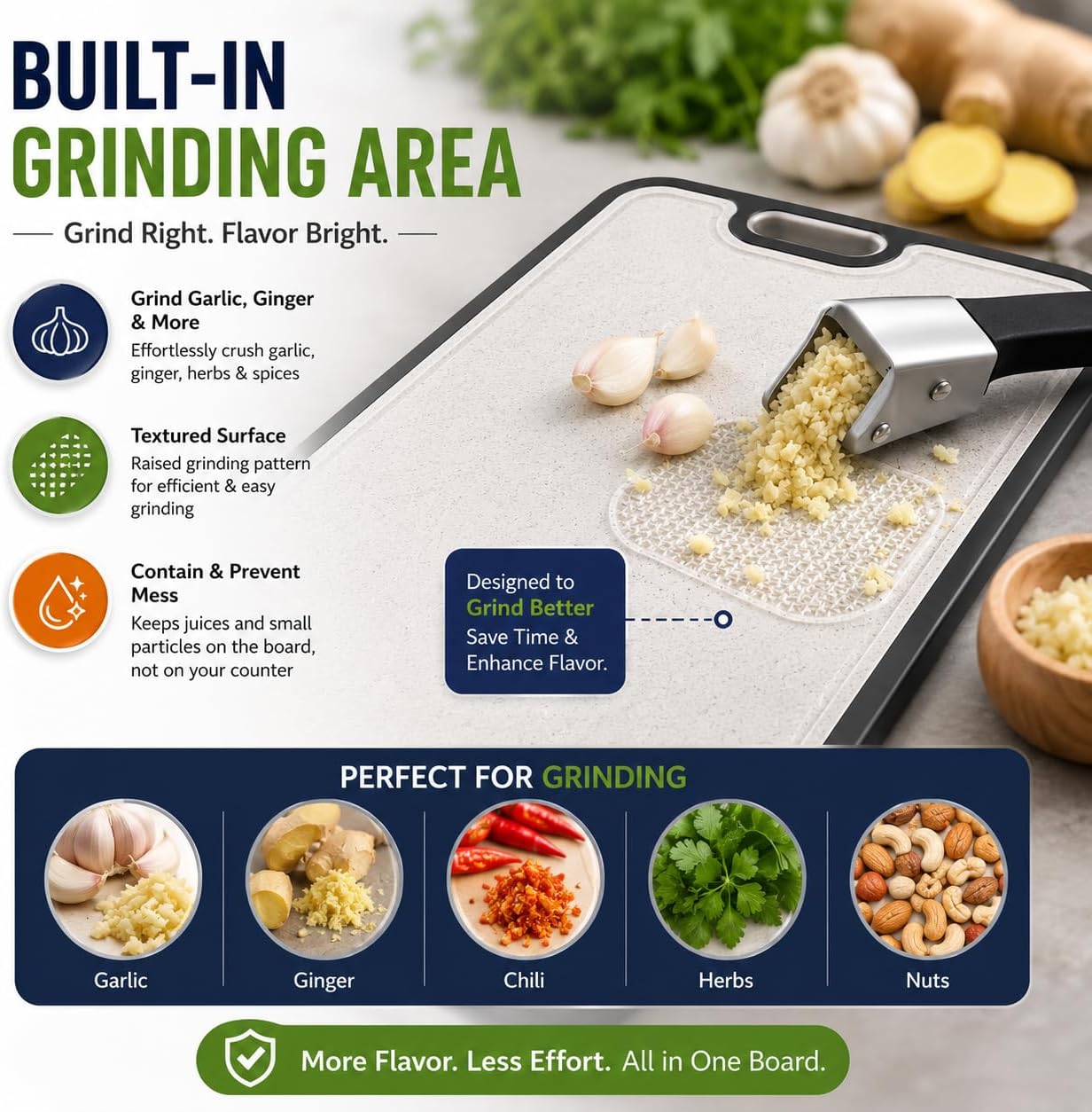 BlueAlchemy Titanium Cutting Board Set with Knife – Double-Sided Food-Safe Chopping Board, Pure Titanium & PP Surface, Easy-Clean, Large 16 x 10 Inch Kitchen Board