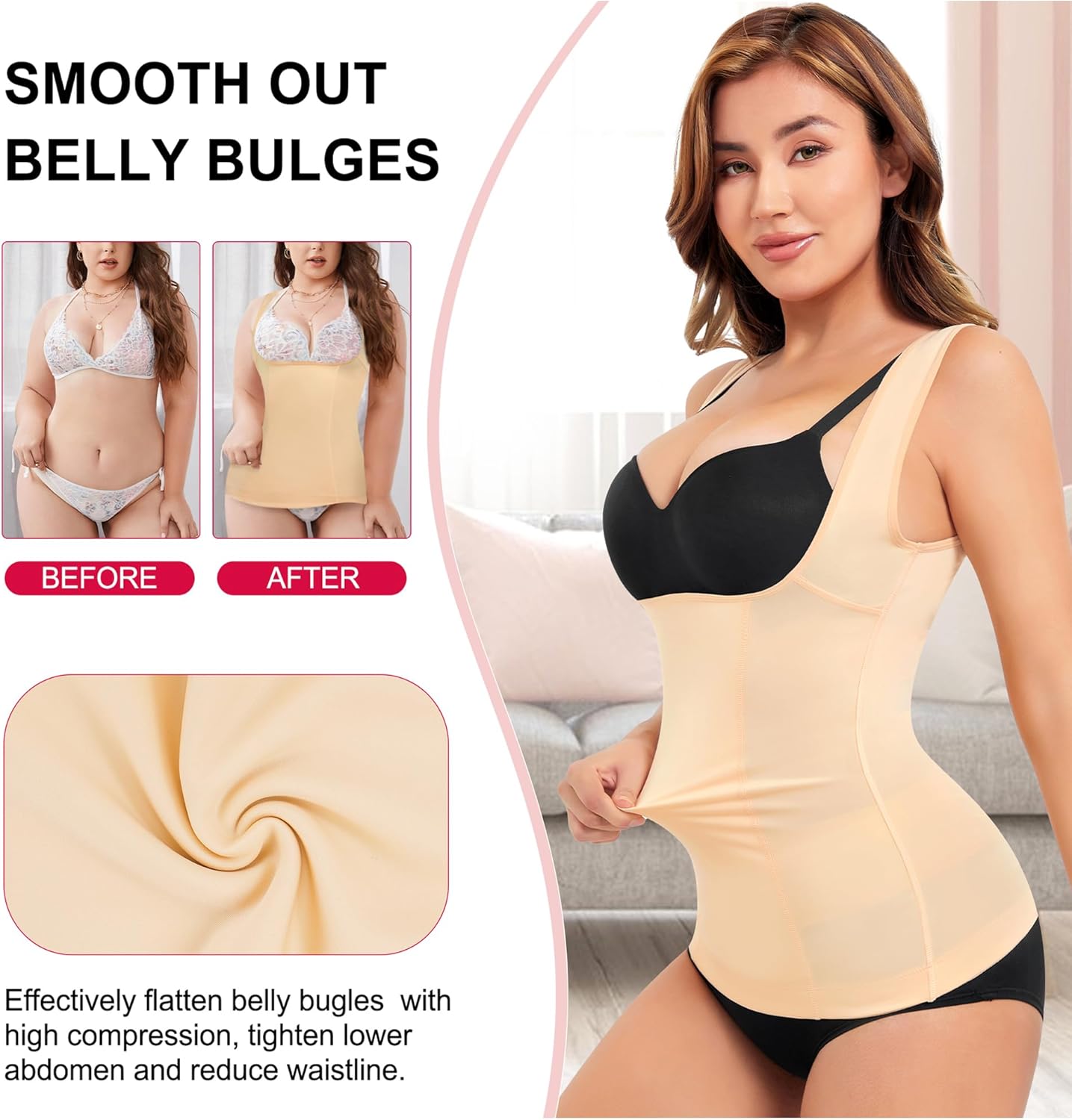 Gotoly Women's Waist Cincher Tummy Control Shapewear Compression Vest Invisible Body Shaper - Image 3