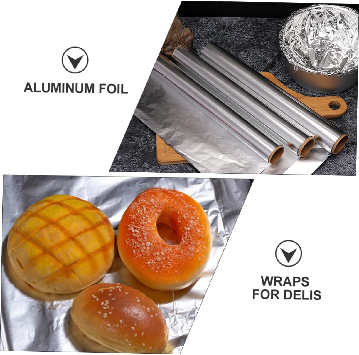KOMBIUDA Tinfoil Roll for Baking Bbq 4 Rolls of Foil Aluminum 30cm x 5m Heat Resistant Wraps