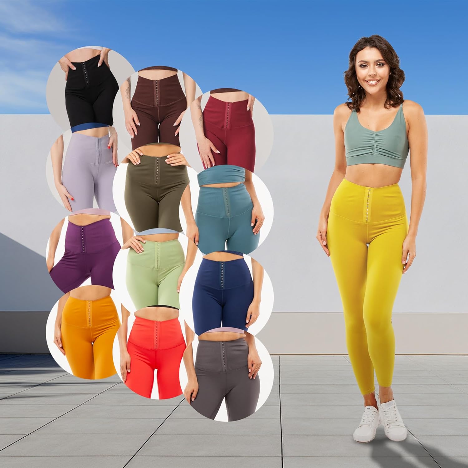 PRO-FIT Adjustable High Waisted Shapewear Leggings, Tummy Control Compression Workout Leggings for Women - Image 5