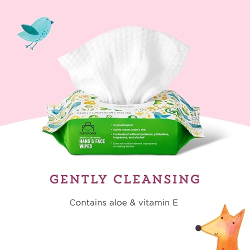 Miniatura 2 de Marca Tienda Mama Bear Baby Toallitas para manos y cara, sin perfume, 180 unidades (9 paquetes de 20)
