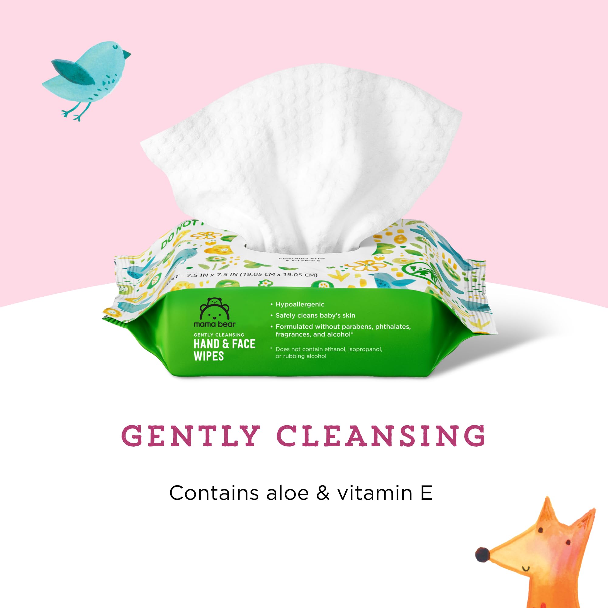 Amazon Brand - Mama Bear Baby Hand & Face Wipes, Unscented, 180 Count (9 Packs of 20)