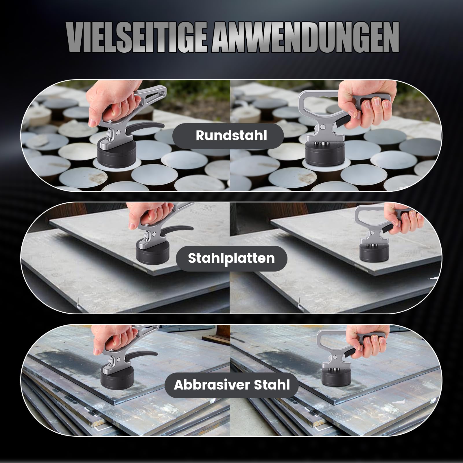 Starker Manueller Magnetischer Hebegriff, Tragbarer Leistungsstarker Neodym-Magnet mit Schnelllösegriff, Hand Magnetheber zum Bewegen und heben Von Schwermetallobjekten (50KG)