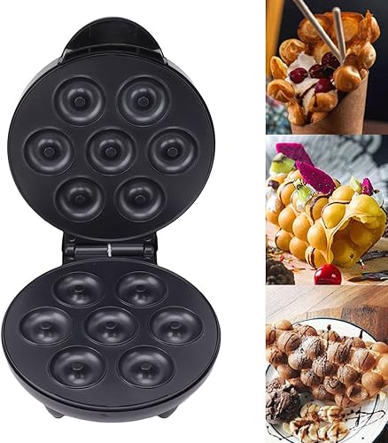 Miniatura 6 de Deliciosa máquina para hacer donas y pasteles, 1000 W eléctrico que hace 7 pequeñas donas calefacción, multifuncional, antiadherente, enchufe de