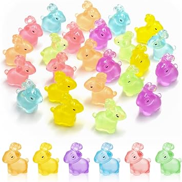 24 Pieces Mini Goat Animals Luminous Mini Resin Animals for Dollhouse Micro Fairy Garden Landscape Aquarium Birthday Decorations