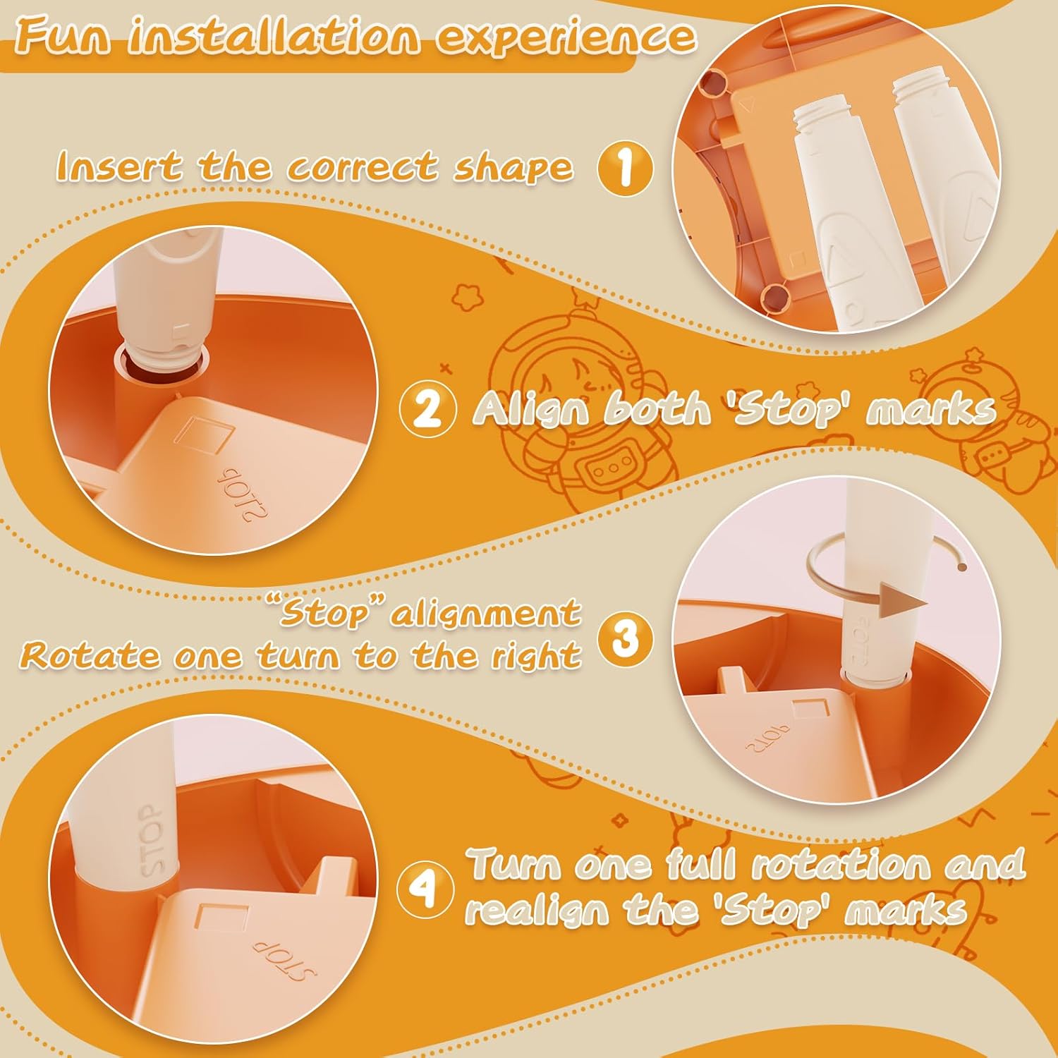 Toys for 1-2 Year Old, Toddler Toy with Magnetic Letters and Numbers, Learning and Educational Toys for 1 2 Year Old, Birthday (Creamy Orange) - Image 4