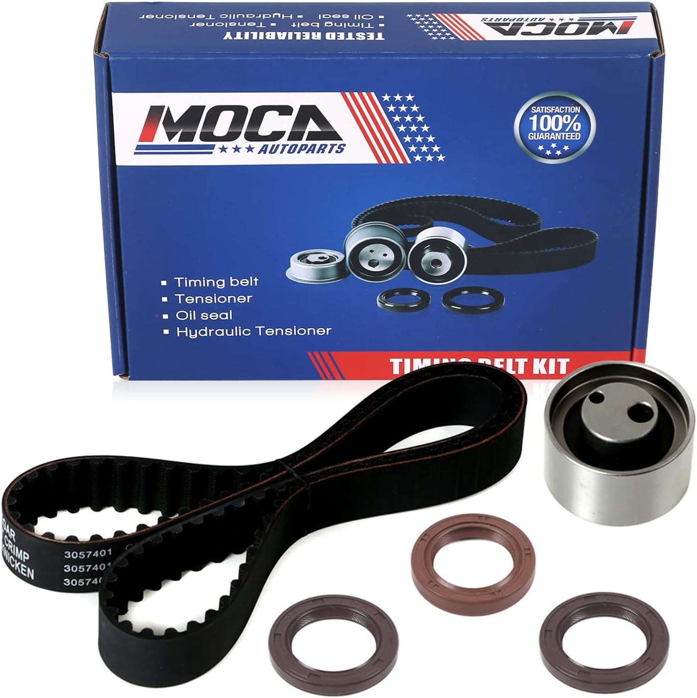 MOCA Timing Belt Kit with Tensioner Fit 1992-2001 for Suzuki Sidekick & Esteem & X-90 Geo Tracker & Tracker 1.6L L4 Only for 16-Valves Engines