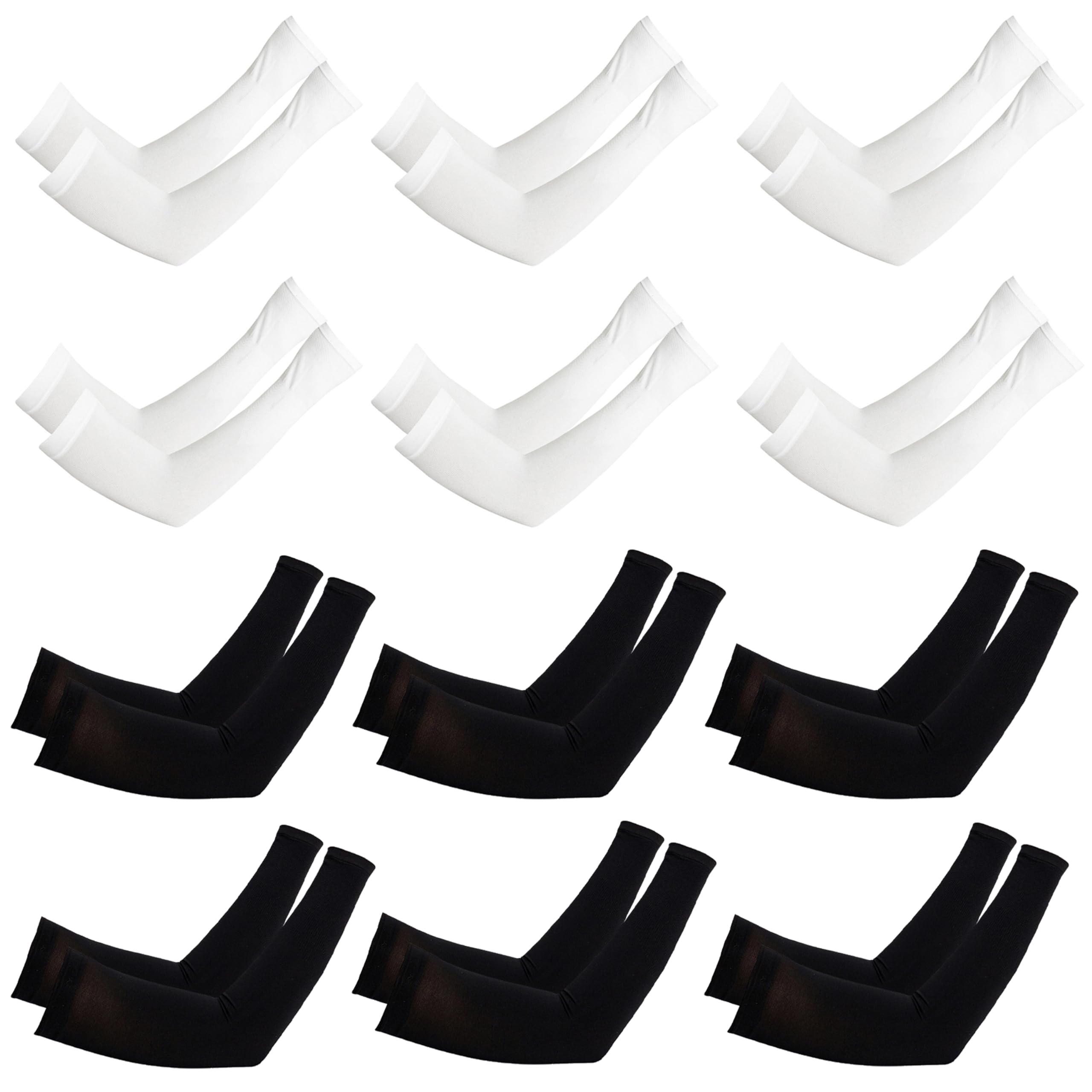 12 pares de mangas de protección solar UV para hombres y mujeres, manga deportiva refrescante para tatuajes, UPF50+
