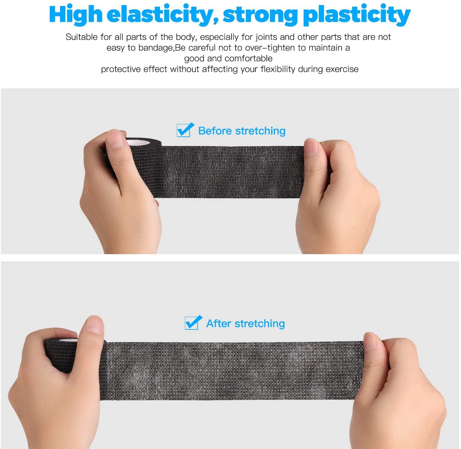20 Pezzi 5 cm Benda Autoadesiva Wrap Non Tessuto, Lesioni Sportive, Polso, Distorsioni Della Caviglia e Gonfiore-Fluorescenza Arancione, 4,5 m di Lunghezza