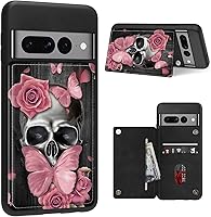 Vista 32 de Funda para Google Pixel 7 Pro con ranura para tarjetero, funda de piel sintética, doble cierre magnético y cubierta duradera de TPU a prueba