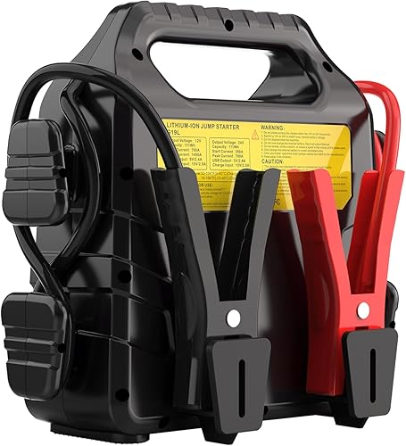 Miniatura 4 de Arrancador de iones de litio de 12 V24 V, corriente máxima de 12 V1400 A, paquete de refuerzo de batería de 24 V700 A con cables de puente, puertos