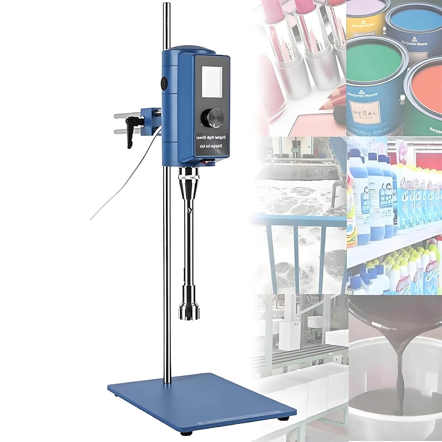 Laboratory Dispersing Homogenizer, 500w High Speed Dispersing Homogenizer with LCD Display, Adjustable Speed 2000-28000rpm, High Shear Mixer, 5-10000ml Processing Capacity, Stepless Speed(36F)