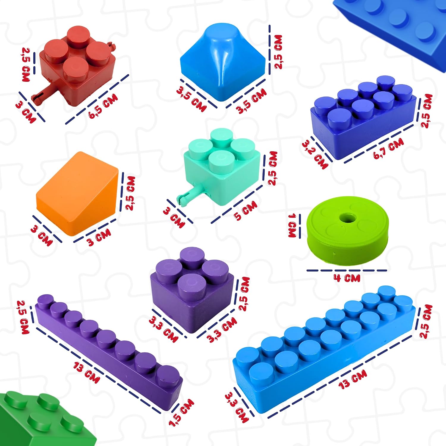Blocos de Montar Brinquedo Educativo Construção 120 Peças Grande Brinquedo Para Crianças Bebê Infantil Blocos de Montar Brinquedo Educativo Construção 120 Peças Grande Brinquedo Para Crianças Bebê Infantil