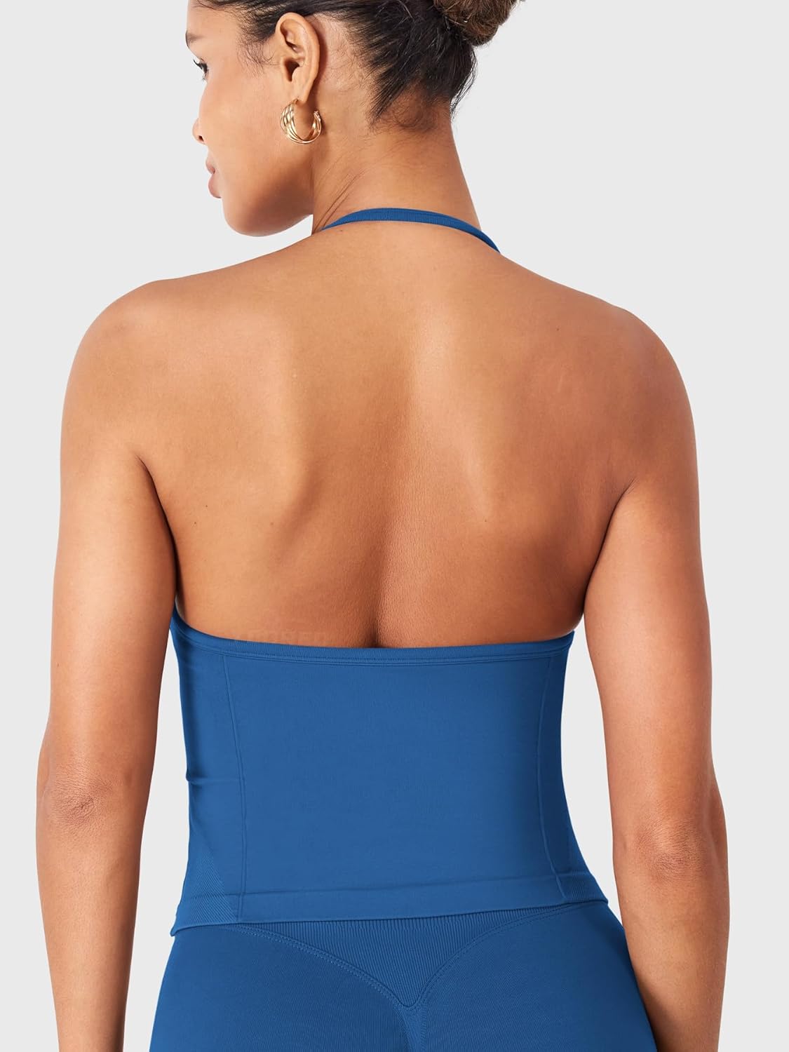 YEOREO SoftHue Impact Longline Strappy Top Women's Halter Workout Tank Tops Backless Gym Longline with Adjustable Strap - Image 5