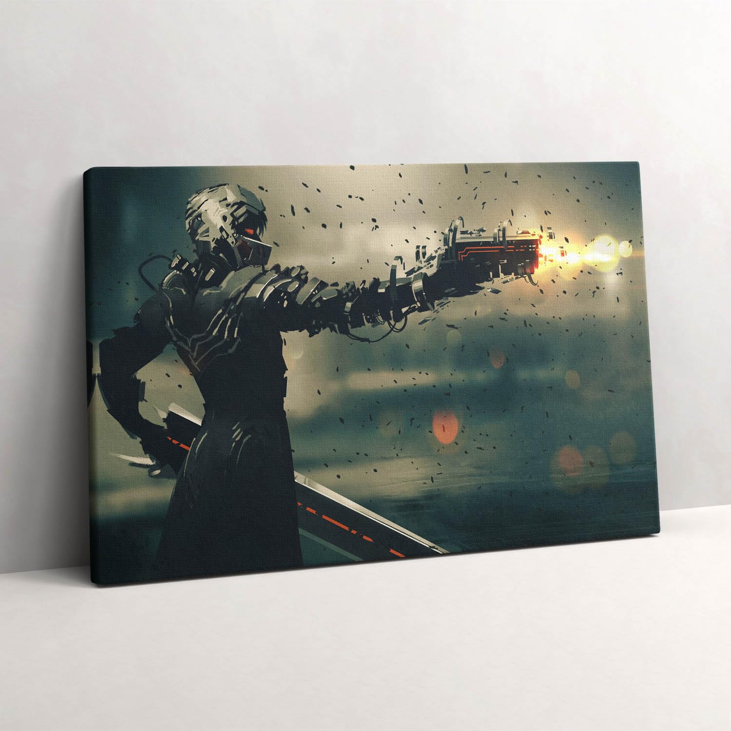 Illustration de science-fiction Wallfluent, tableau décoration murale de jeu 60x40