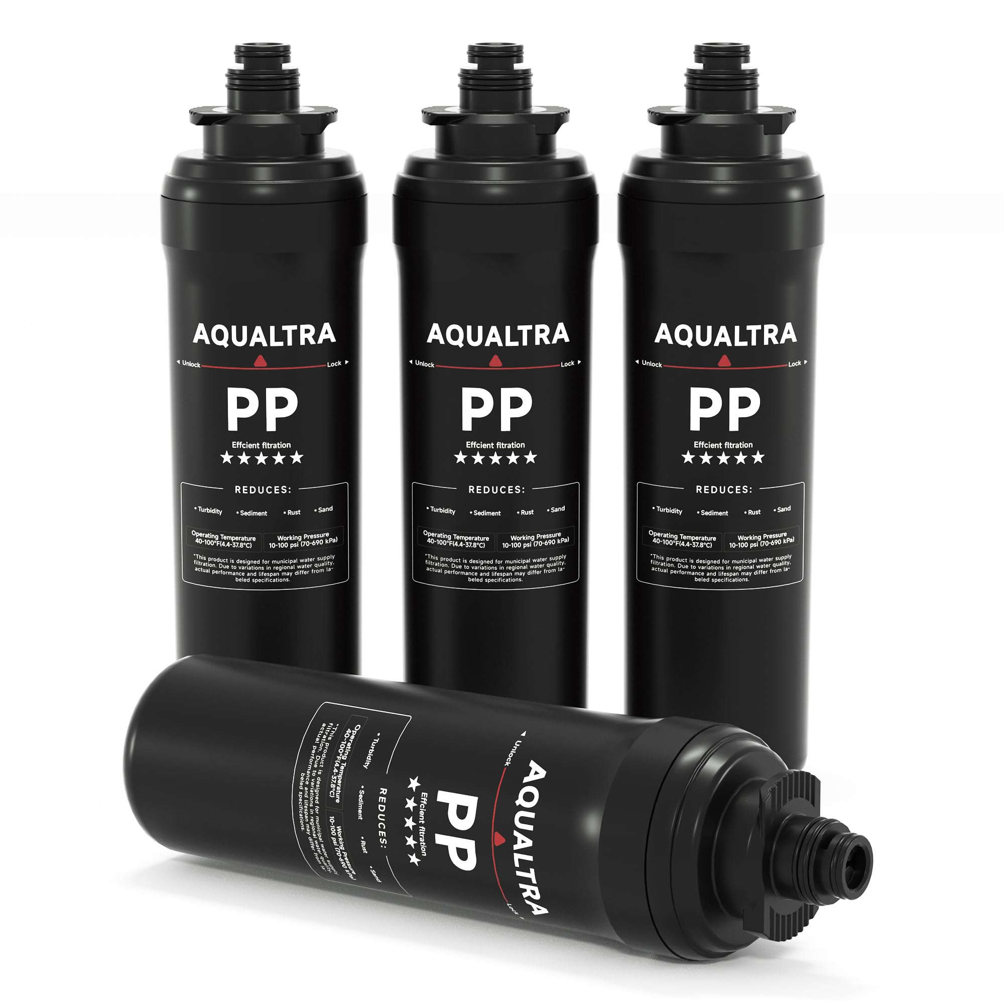 AQUALTRA USF-PP-10-Filtererset für Untertisch-Wasserfiltersysteme USF-3B-10 / USF-3F-10 (4 PP-Filter)