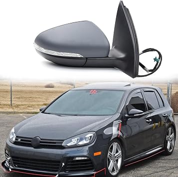 Side View Mirror Fit for 2009-2013 Volkswagen VW Golf 6 A6 MK6 Passenger Side Mirror Replacement, Electric Len Adjustment, Heating, Turn Signal