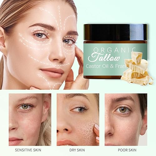 Miniatura 4 de 2PCS Grass Fed Beef Tallow with Frankincense Oil and Castor oil, Organic Beef Tallow Moisturizer for Skin, Organic Beef Tallow and Manuka Honey Balm