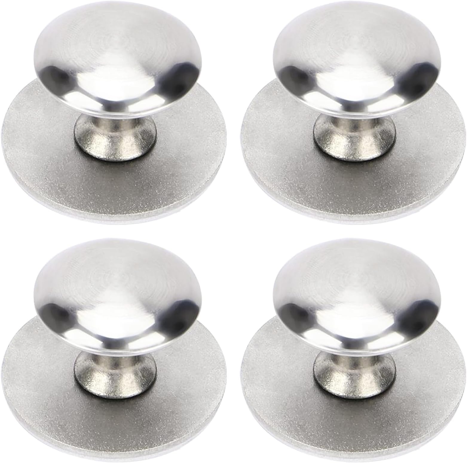 Self Stick Drawer Knobs, 4 Pcs Stainless Steel Instant Cabinet Handle, No Drilling Required, 1.4 Inch Adhesive Sliding Door Handle, Durable Modern Hardware for Kitchen & Furniture Drawers