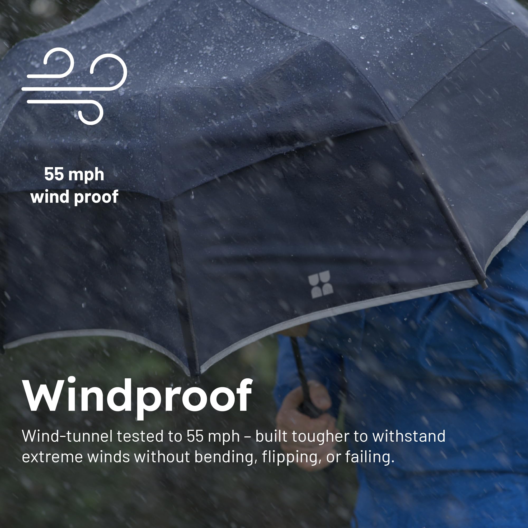 Weatherman Paraguas plegable – Paraguas resistente al viento resiste hasta 55 km/h de viento – (salvia)