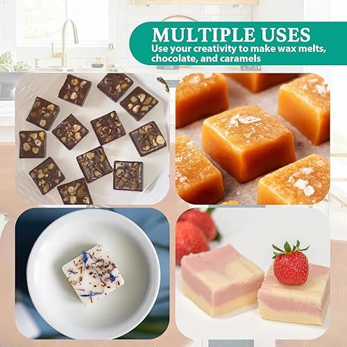 Miniatura 2 de HKNMTT Moldes cuadrados de silicona para caramelos, trufas y chocolate, 2 unidades, 40 cavidades para hornear, kit de fabricación de gomitas de