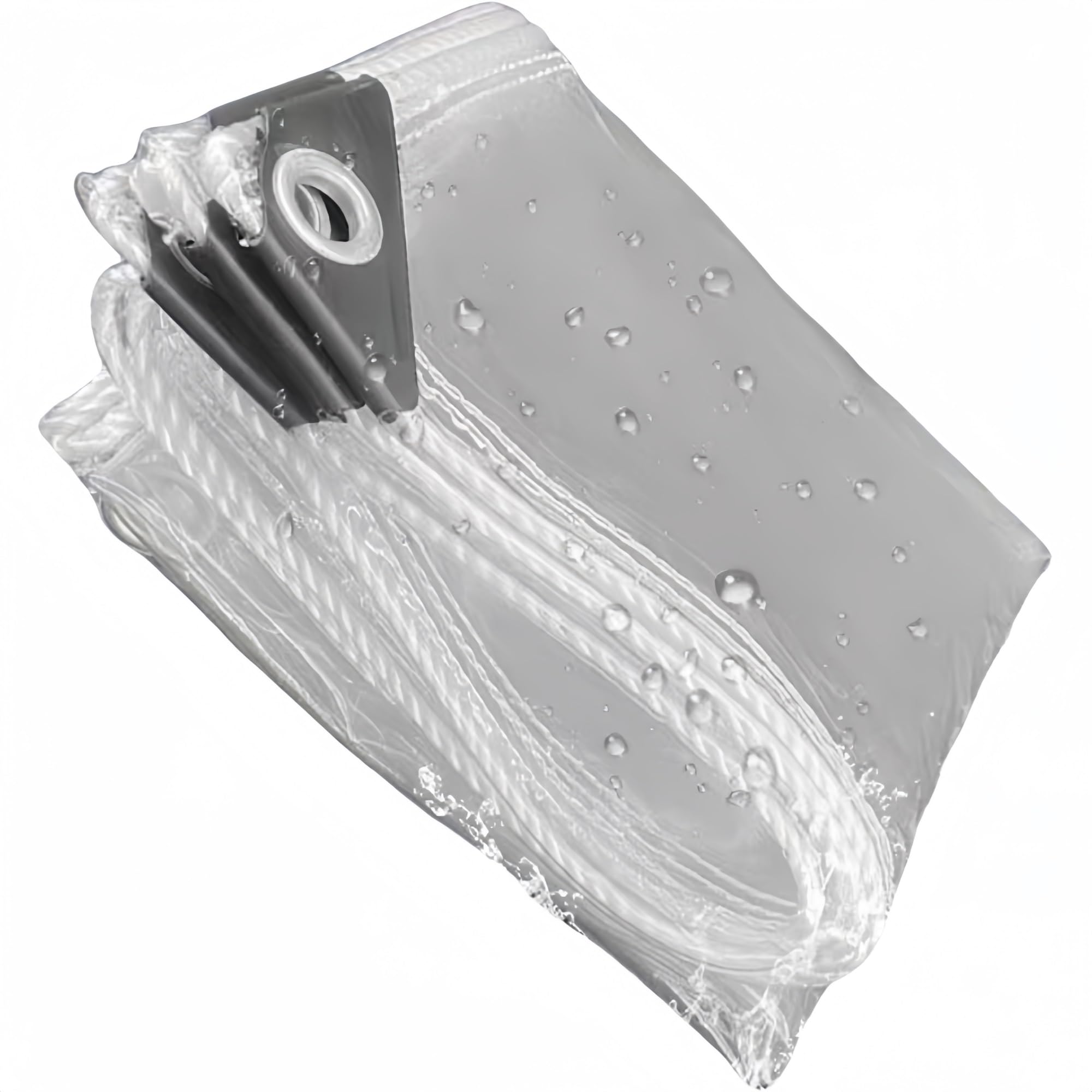 GLDYTVF Heavy Duty Waterproof Clear Tarpaulin, 0.35mm Tear Resistant PVC Tarp Cover for Outdoor Canopy, Balcony, Gazebo, Caravan, Greenhouse