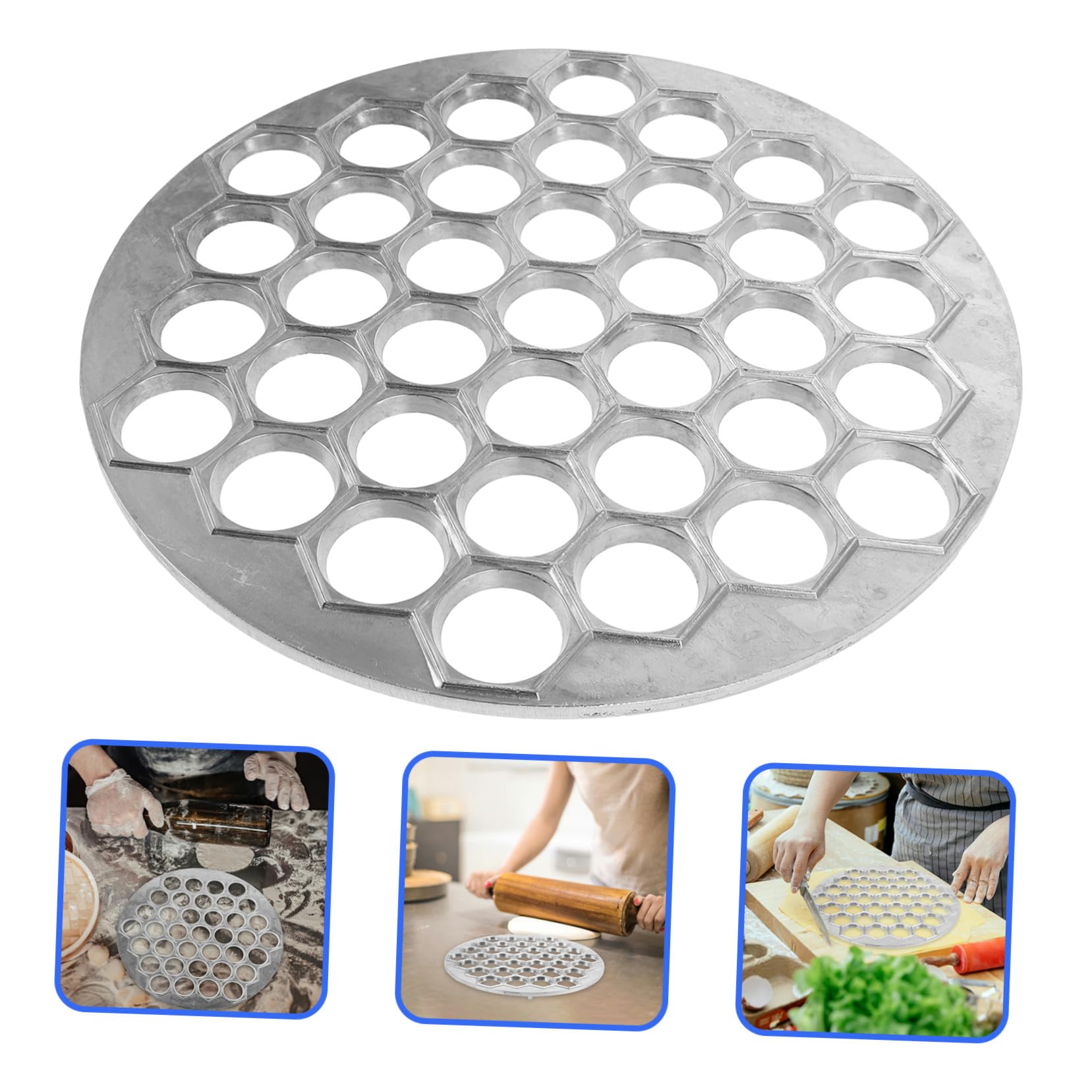 STOBAZA Molde de Aleación Diseño Creativo de Masa Ligera y Plana 37 Agujeros para Hacer Empanadillas Adecuado para Utensilios de Cocina Casera
