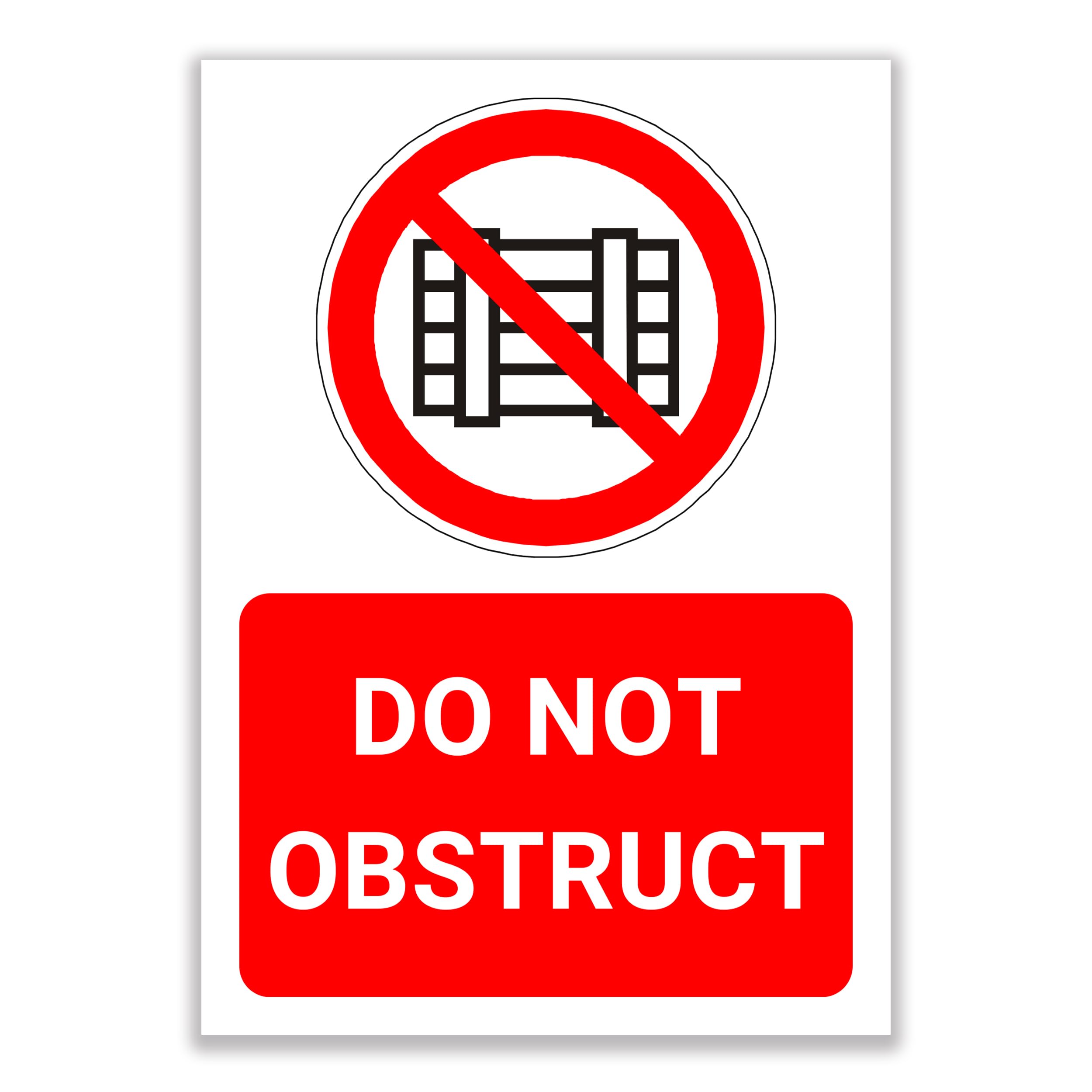 LP Lifestyle Do Not Obstruct Sign – Prohibition Safety Warning Notice, Waterproof PVC Industrial Signage, High Visibility, Suitable for Exits, Access Ways No.277 (A4 (210mm x 297mm) – No Holes)