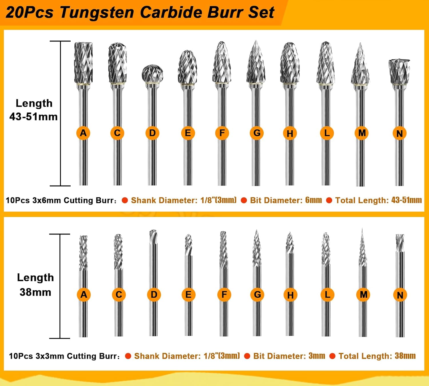 Tungsten Carbide Burr Set 1/8" Shank，Die Grinder Bits with Sanding Drums and Grinding Stone Set, 194Pcs Pratical Sanding Bits Kit Compatible with Dremel Rotary Tool