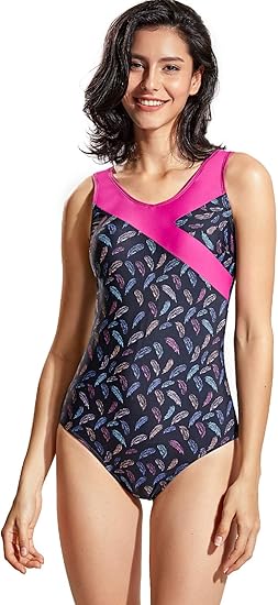 Amazon Delimira レディース 水着 ワンピース フィットネス水着 大きいサイズ水着 羽柄 海水浴 ビーチ ワンピース 通販 Amazon Delimira レディース 水着 ワンピース フィットネス水着 大きいサイズ水着 羽柄 海水浴 ビーチ ワンピース 通販