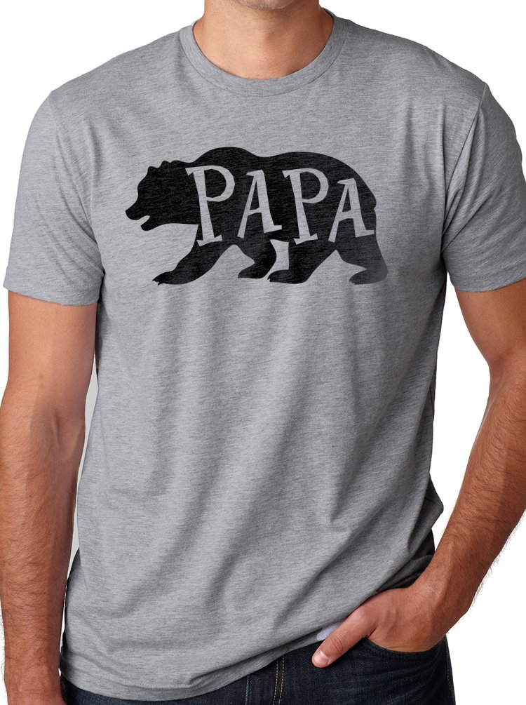 EBOLLOMens Papa Bear T-Shirt Husband Shirt Dad Gift Funny T-Shirt