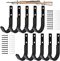 Vista 1 de Soporte de pared para rifles de metal horizontales para colgar y almacenar, soporte para pistola de acero resistente con acolchado suave, almacena