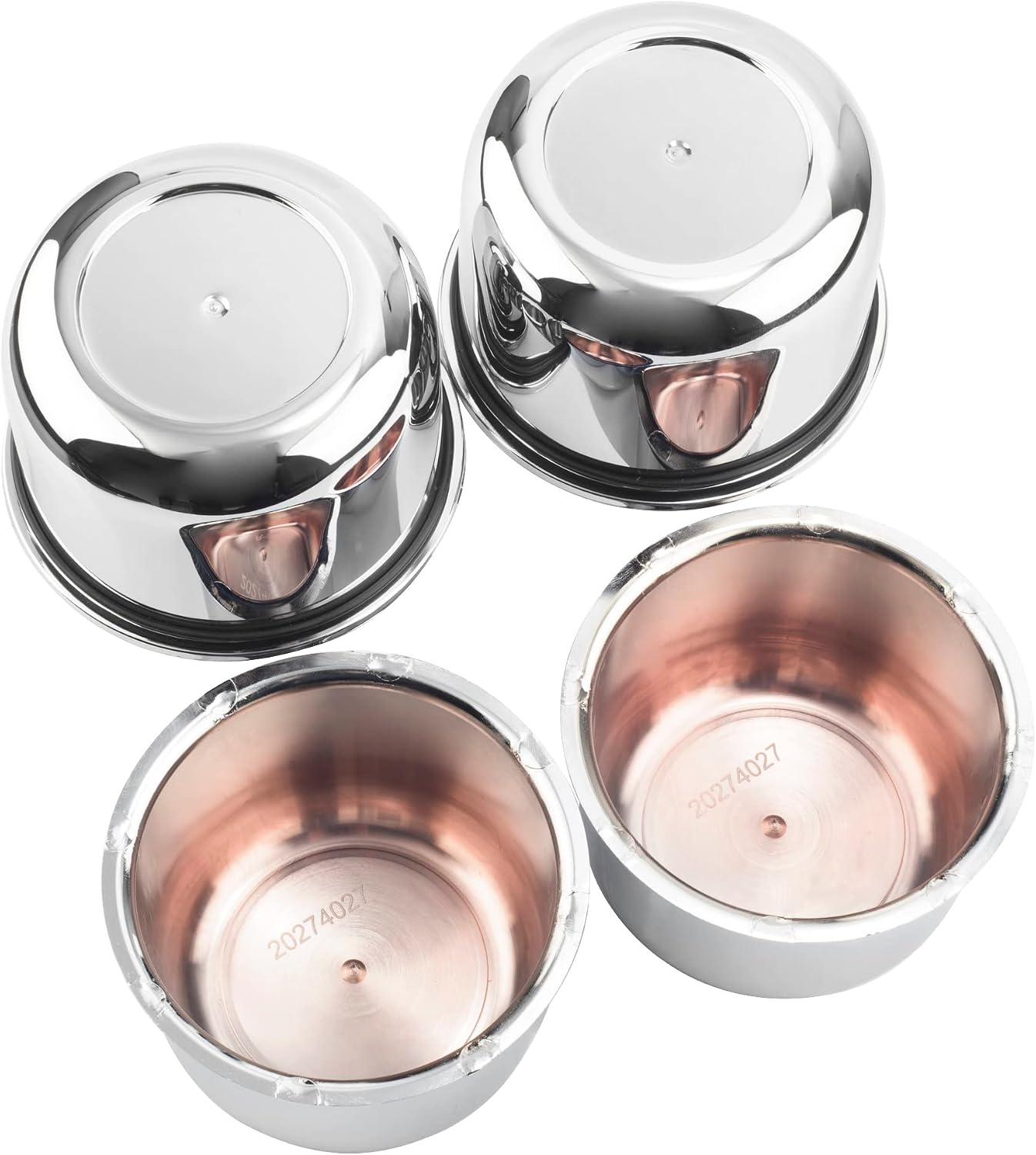 4Pcs 3.25inch Trailer Wheel Center Caps Push Through 3.25" Bore 2.32" Tall Hub Cap for Truck SUV RV Wheel Rim, Chrome Silver Wheel Cover