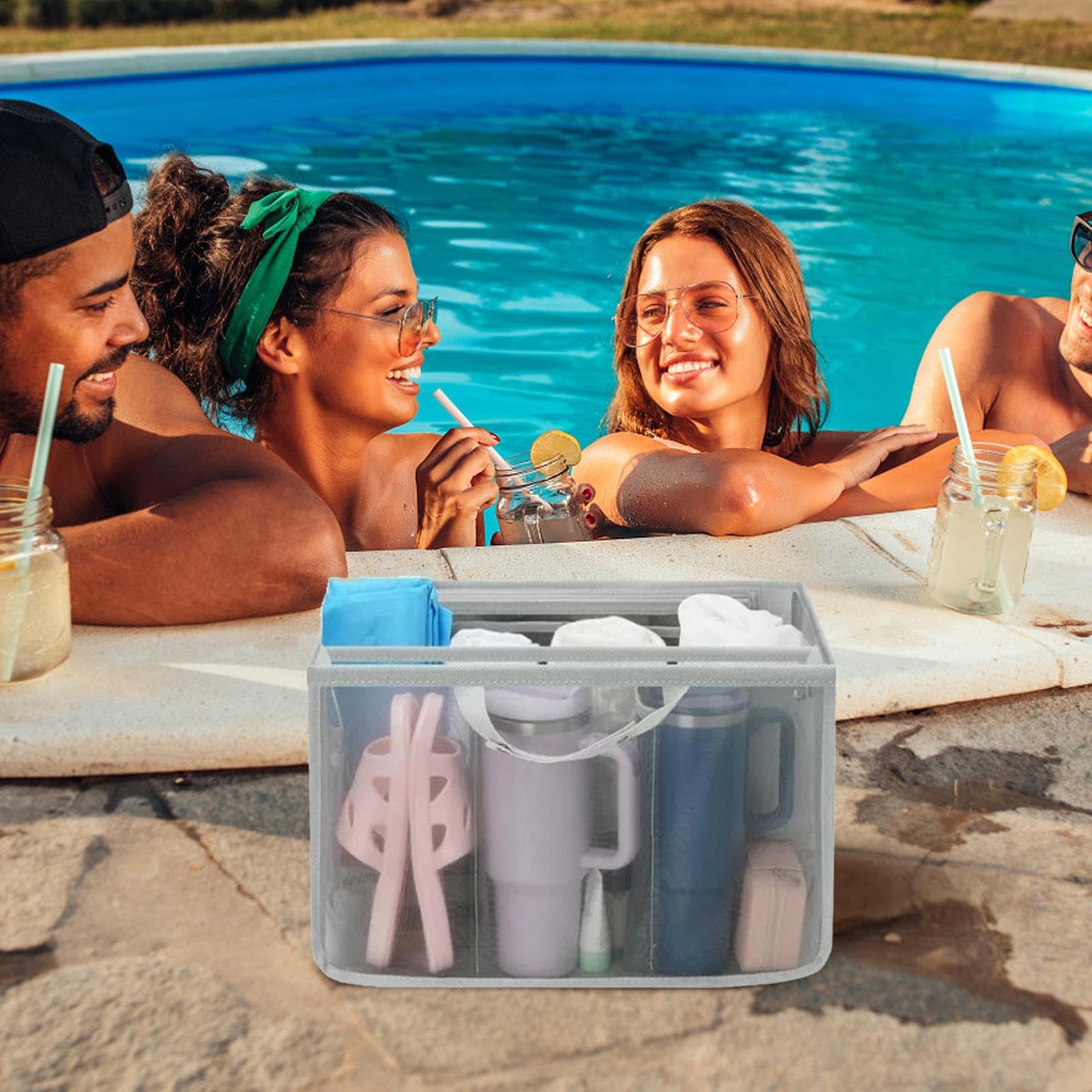 Organizzatore Per Borsa Spiaggia, Fodera Borsa Piscina, Inserto Divisorio Capiente Portatile per Palestra Viaggio Spiaggia Escursionismo Picnic Shopping