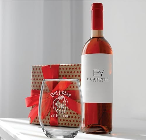 Miniatura 6 de Drunkest of them All (15 oz) Stemless Glass - Snow White Fairytale Inspired - Poison Apple - Movie Gifts - Funny Birthday Wine Gift Best Friend -