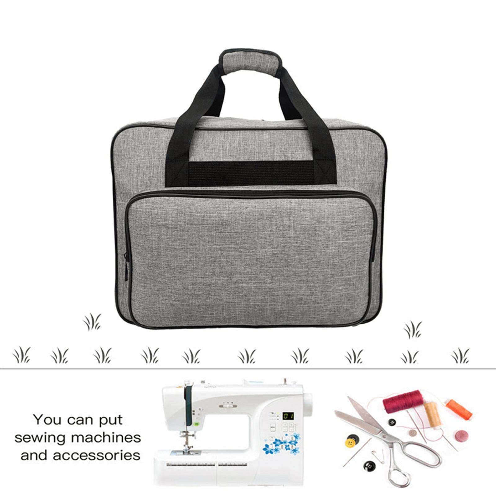 Générique Housse Machine à Coudre Sac de Transport Organiseur Crochet Fils Aiguilles Accessoires Tricotage Grande Capacité Nylon Pratique pour Étudiants