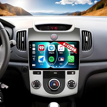 [4+128G] Android 15 Car Radio Stereo for Kia Forte 2009-2017Manual AC