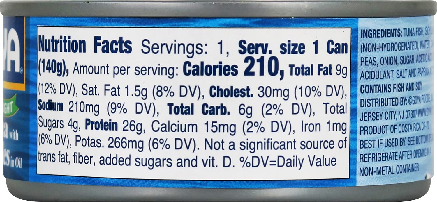 Goya Foods Chunk Light Tuna with Vegetables, Wild Caught, 4.94 Ounce (Pack of 24)