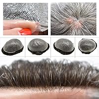 Vista 6 de Hombres Toupee 100% Europeo Remy Cabello Humano Piezas 0.002 in Ultra Delgado Piel Sistema de Reemplazo de Pelo Toupee para Hombres Protesis Capilar