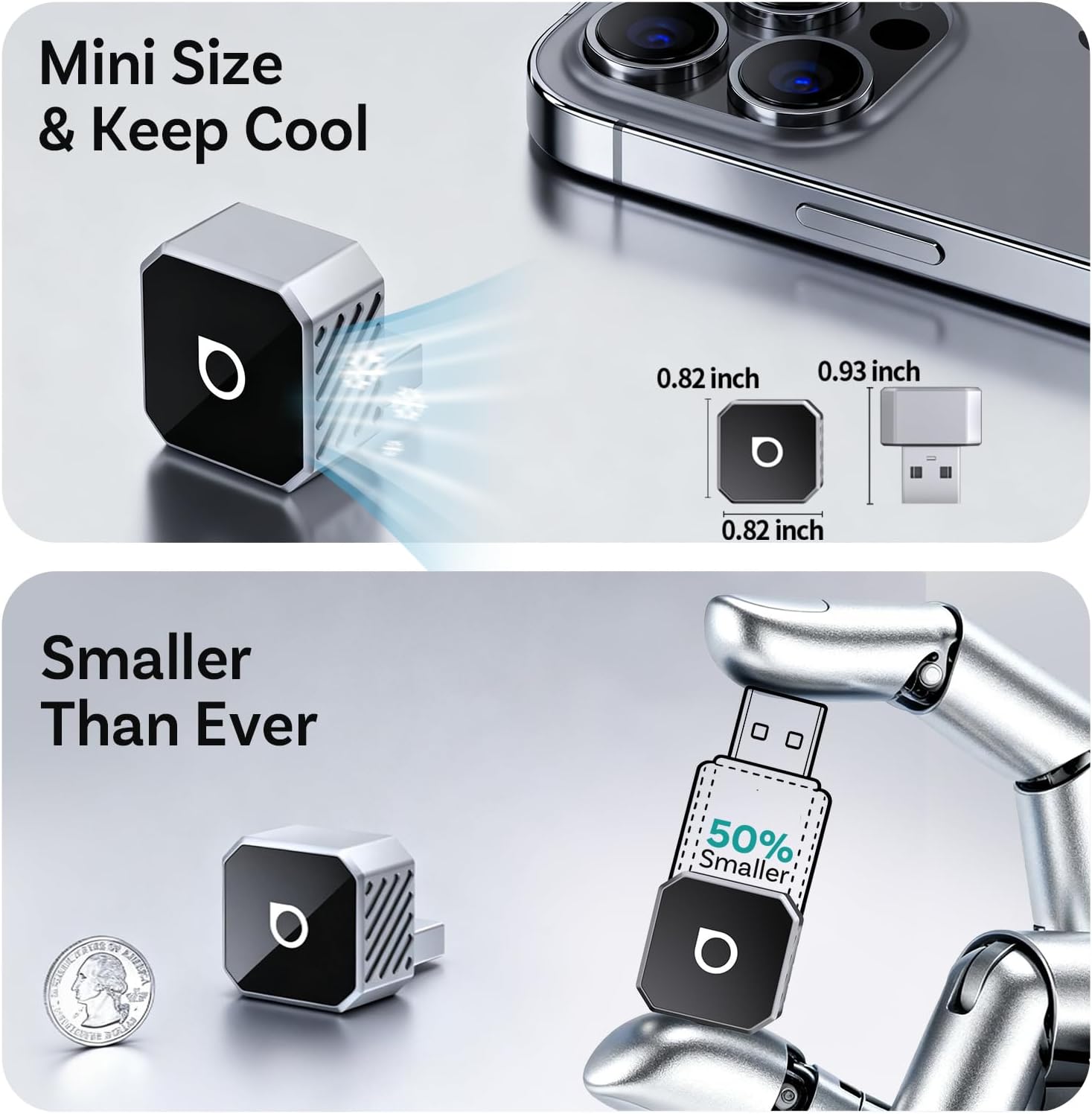 OTTOCAST Mini 3.0 (Pot) 2025 Wireless CarPlay & Android Auto 2-in-1 Adapter, Plug & Play, 5GHz WiFi, Auto Connect for iPhone & Android, Fits 98%+ OEM Wired CarPlay Cars - Image 3