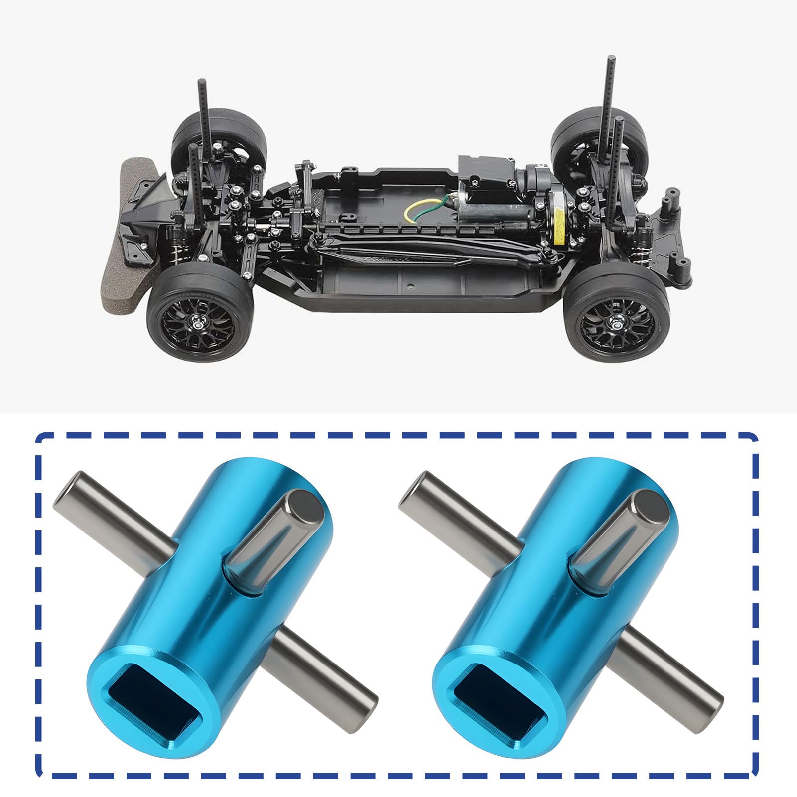 eMagTech 2PCS RC Car Diff Locker Part Differential Fixed Shaft Compatible with T-amiya TT02 TT02D RC Car - Image 2