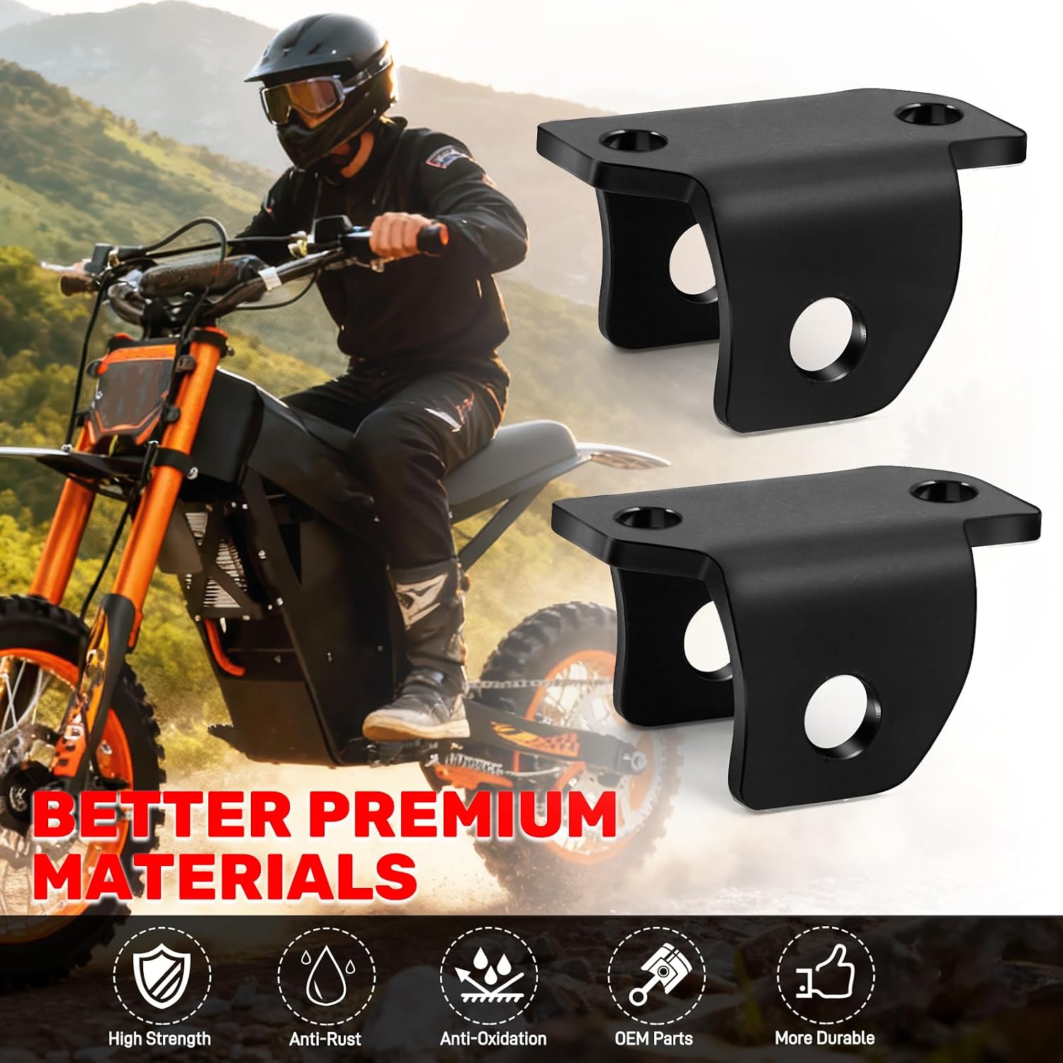 JERBOR 2pcs Foot Pegs Holder Bracket for Tuttio Soleil01 Drit Bike, Original High strength Anti-rust Durable FootPeg Mount Clamps for Tutto Tutti Electric Motorcycle