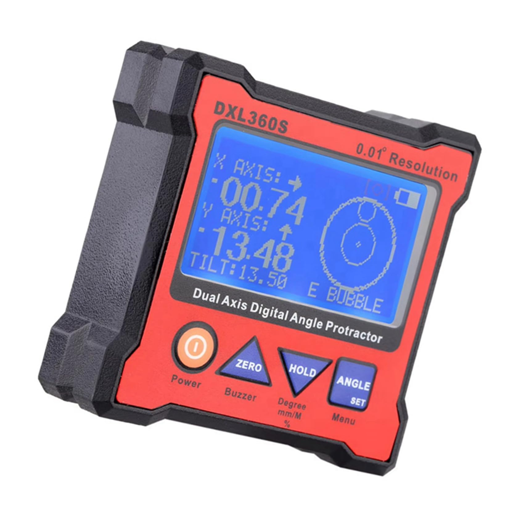 2X DXL360S Goniometro Digitale A Doppio Asse con Base Magnetica A 5 Lati Indicatore di Livello Digitale A Doppio Asse