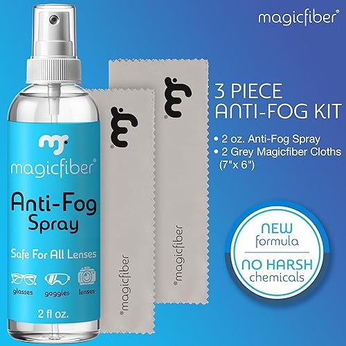 Miniatura 6 de MagicFiber Kit de limpieza antivaho para lentes, gafas de natación, máscaras de esnórquel, gafas de esquí y más spray antivaho