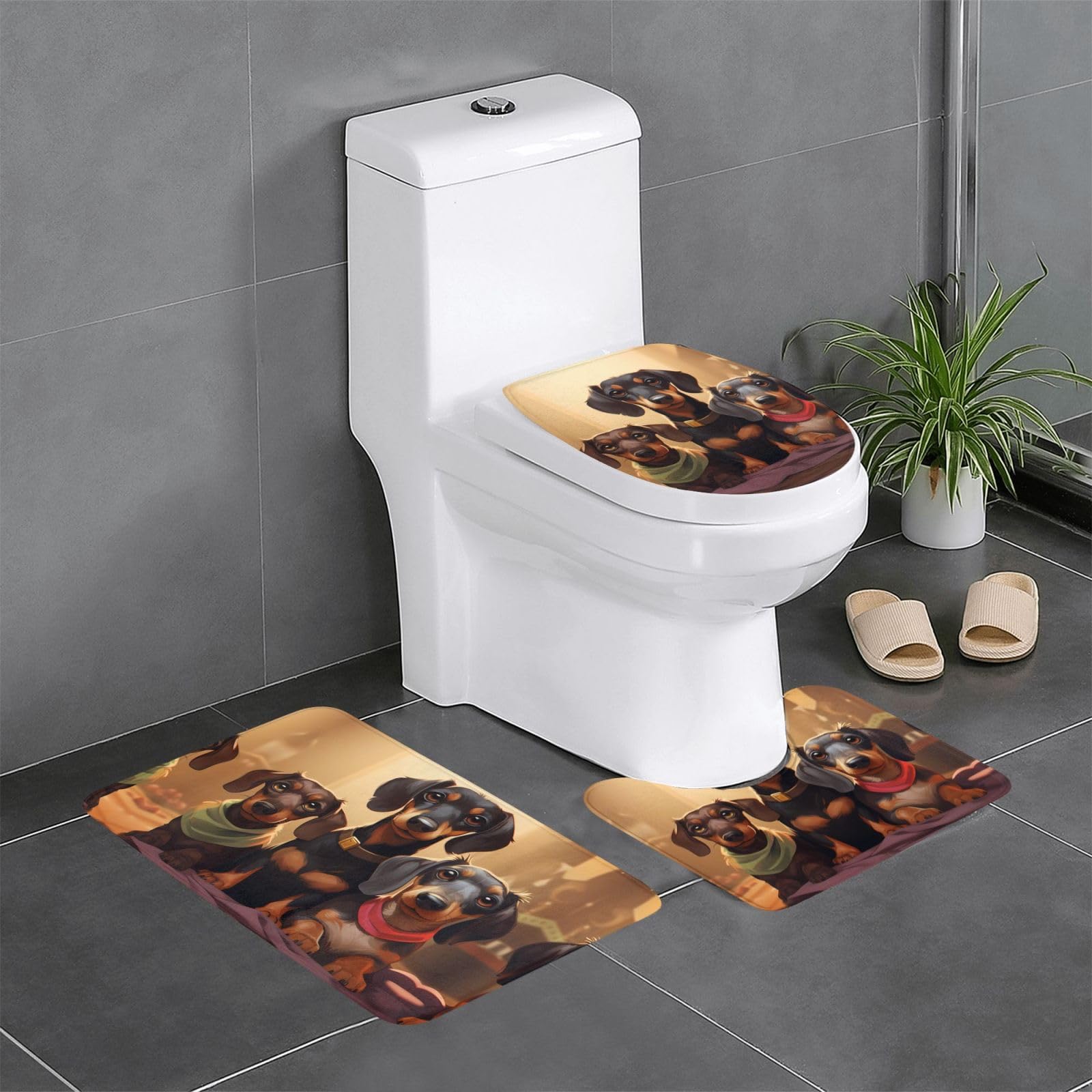 Tapis de salle de bain teckel pour habiller votre coiffeuse et vos toilettes