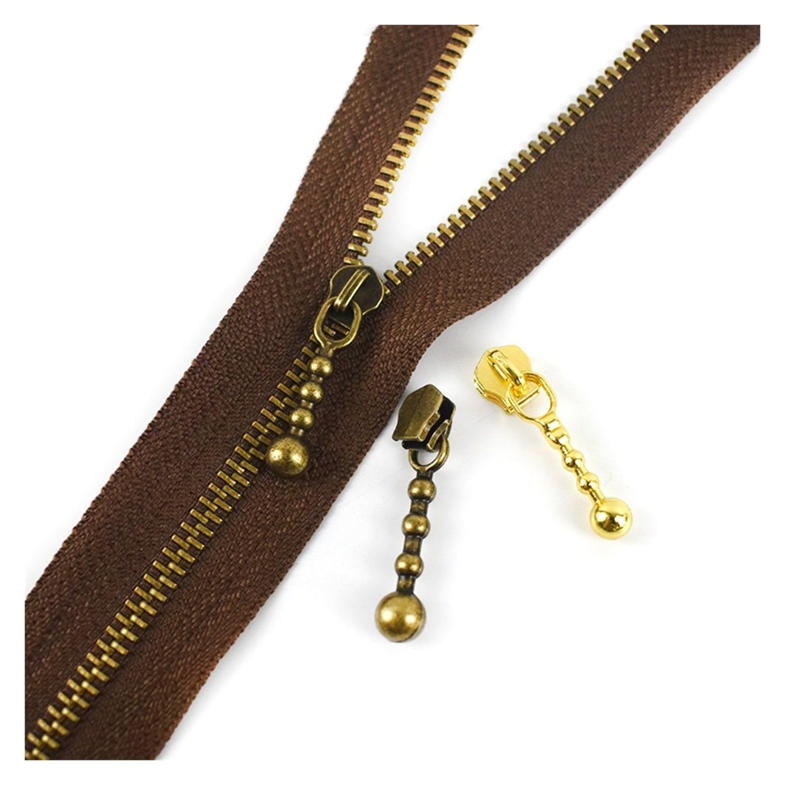 Tirones para deslizamientos de cremallera de metal Deslizador del tirador de la cremallera for cremalleras de Metal, bolsa decorativa con cabeza de cremallera, ropa, chaqueta, accesorios de costura DI