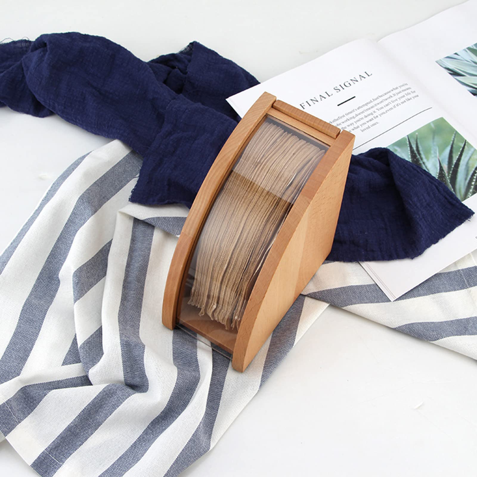 Kaffeefilter Papierhalter Mit Acryl-Deckel - Aufbewahrungsregal Für Kegel- & Fächerfilter