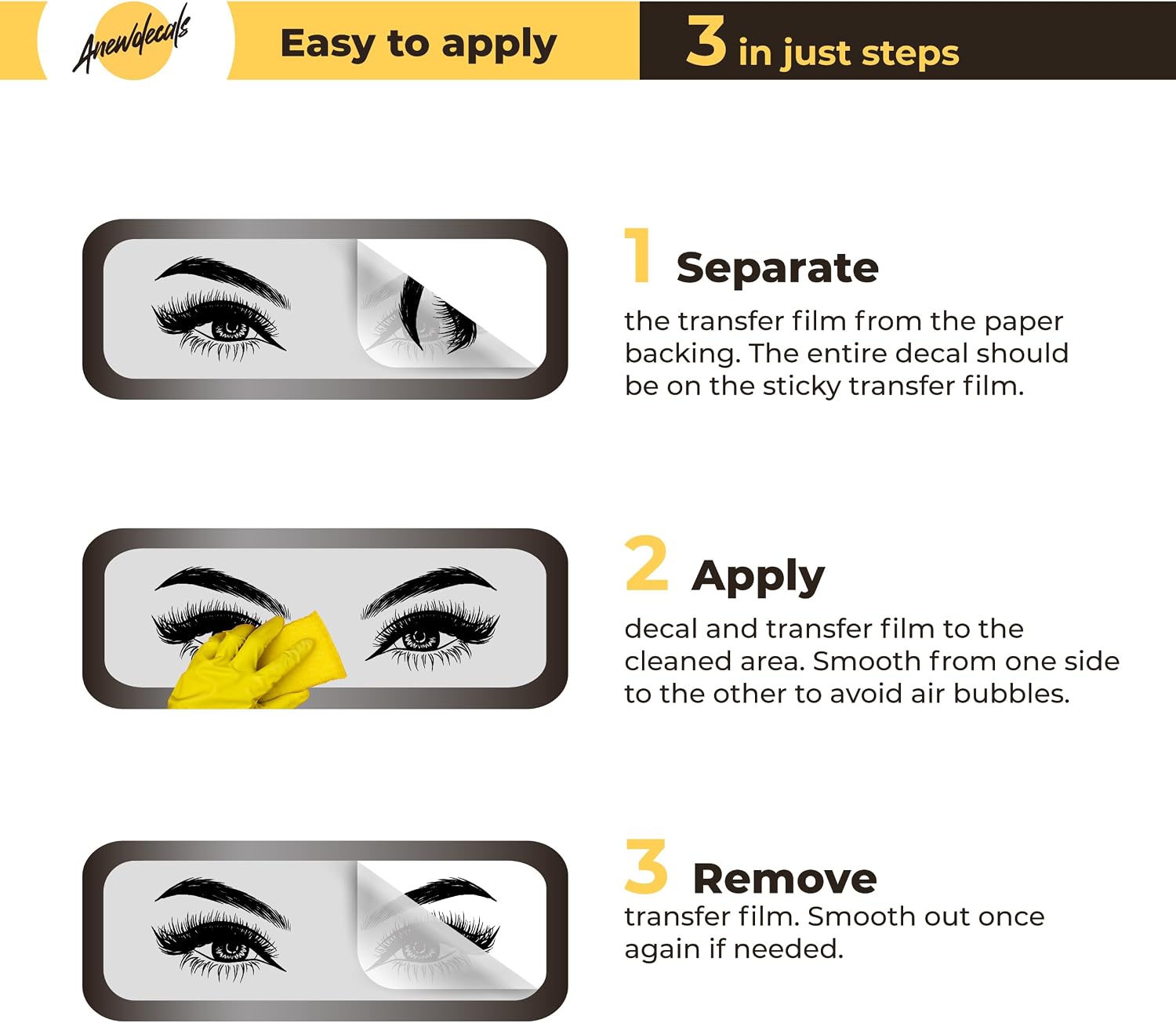 Eyelashes Wall Decal - Lashes - Brows - Beautiful Girl - Beauty Salon - Custom Text - Eyebrows - Decal Sticker - Eye Quote - Make Up - Custom Sticker 5 (55x35 inches)